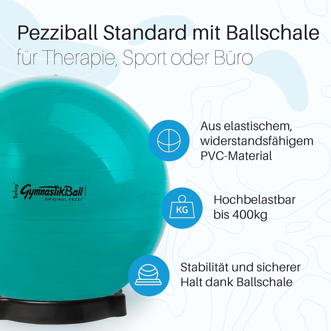 PEZZI Original Pezziball Standard m. Ballschale Sitzball 53cm Orange, 53cm Orange