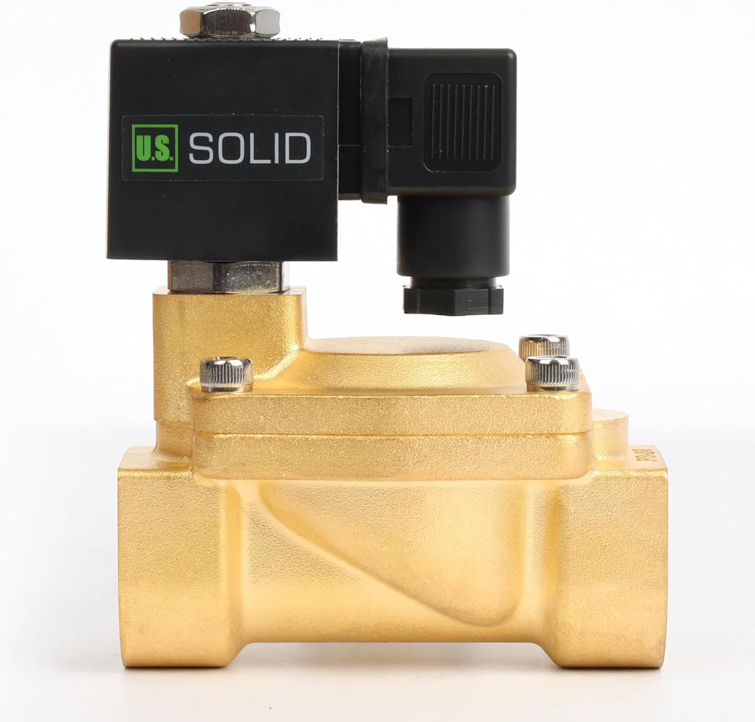 U.S. Solid Magnetventil Messing 1" 24V AC, 0,3-16 bar, stromlos geschlossen, VITON-Dichtung, G-Gewin