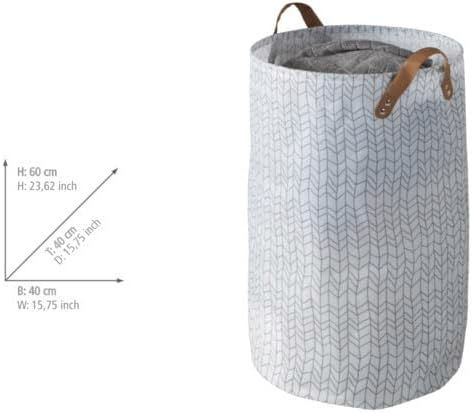 WENKO Wäschesammler Geo, geräumiger Wäschekorb aus hochwertigem Polyester, platzsparend zusammenfalt