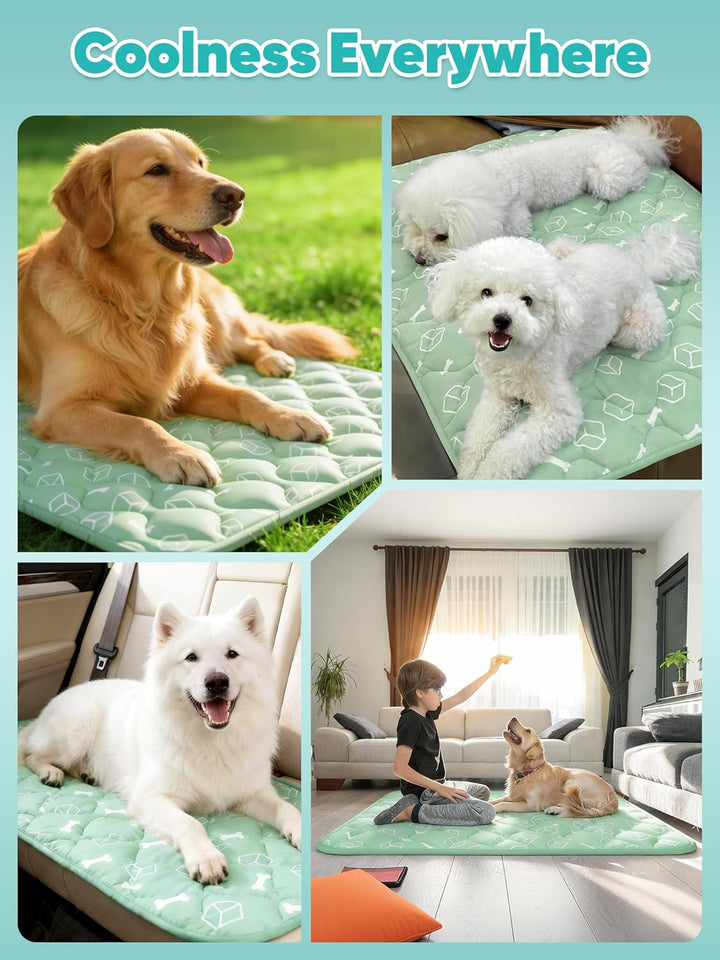 Rywell Kühlmatte für Hunde 90x70 cm, Plus Version, Selbstkühlend mit Arc-Chill-Gewebe, Verdickt, Far