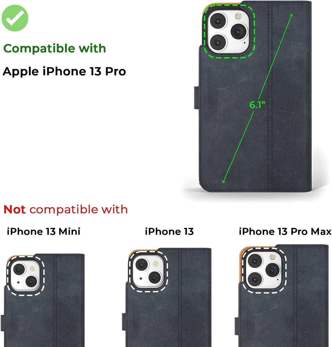 Snakehive iPhone 13 Pro Hülle Leder | Stylische Handyhülle mit Kartenhalter & Standfuss | Handyhülle