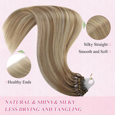 40cm Microring Extensions Braun Blond Microring Extensions Echthaar 1g Ombre Echthaar Extensions Mic