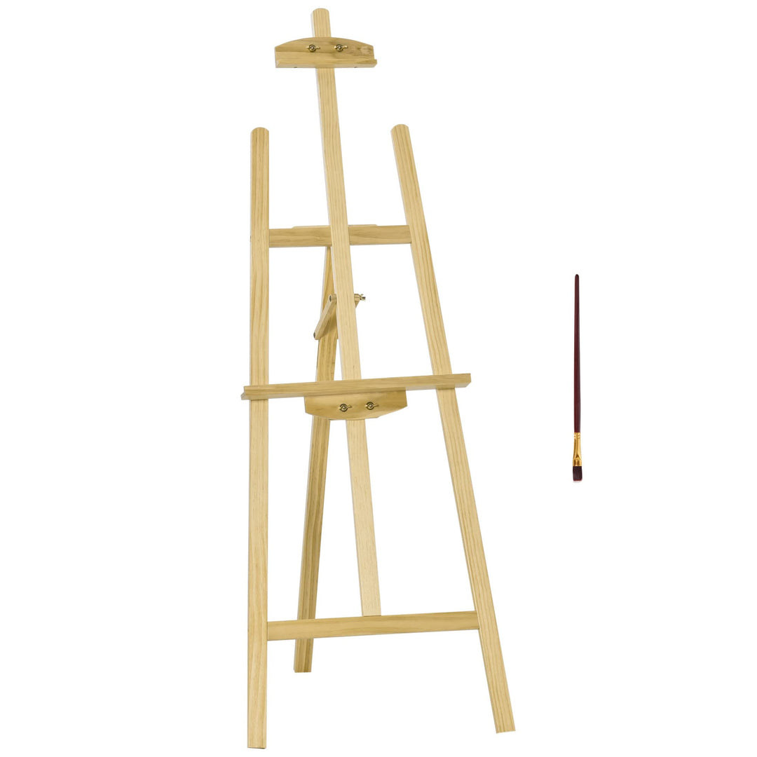 HOMCOM Staffelei Holz 134,5 cm hoch Holzstaffelei für Leinwände bis 108 cm Feldstaffelei Atelierstaf