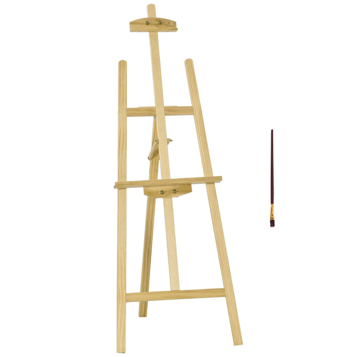 HOMCOM Staffelei Holz 134,5 cm hoch Holzstaffelei für Leinwände bis 108 cm Feldstaffelei Atelierstaf