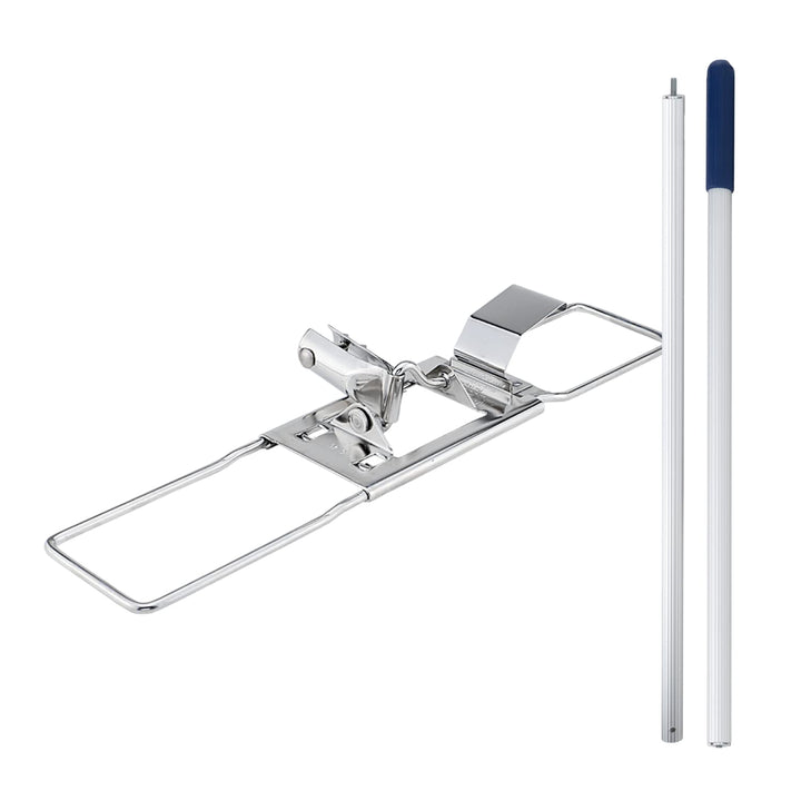 Ha-Ra Bodenexpress 42cm aus Edelstahl mit Aluminium-Stiel I robuster Boden-Wischer zur Reinigung für