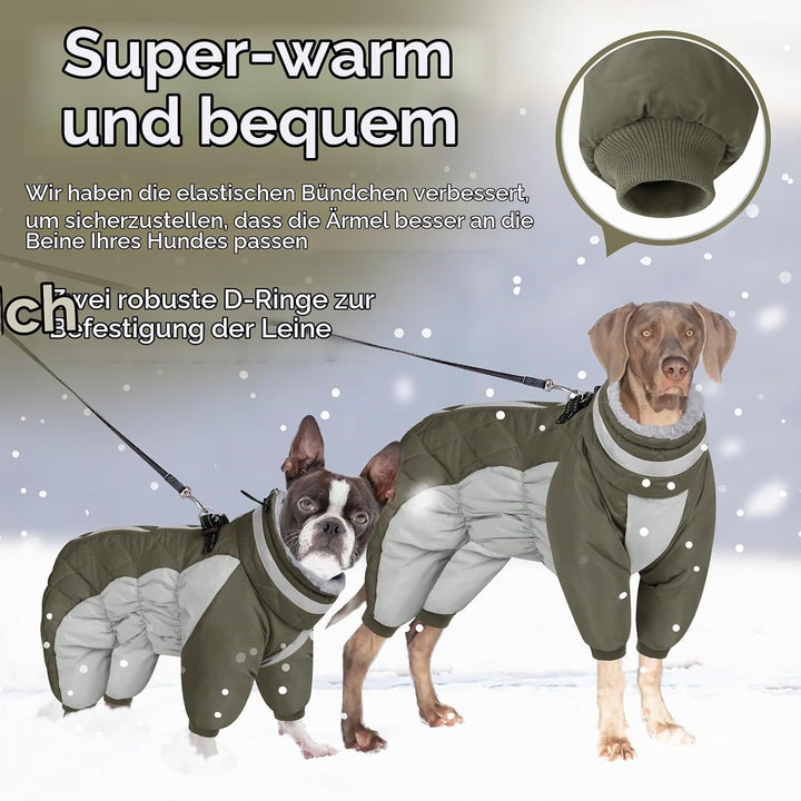 AOFITEE Winteroverall für Hunde - Wasserdichter Hundemantel für Kleine Hunde mit Beinen, Winter Warm