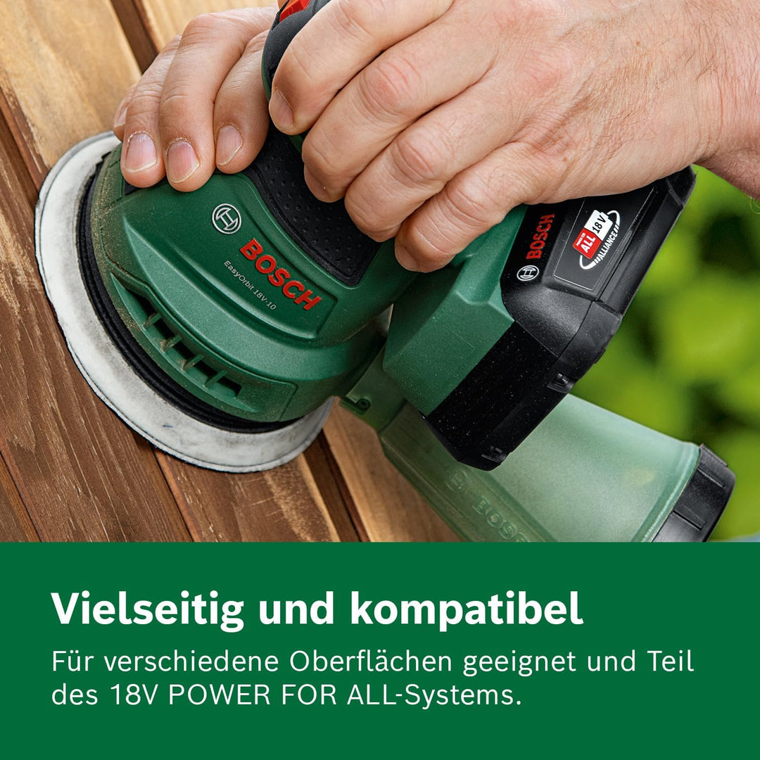 Bosch Akku-Exzenterschleifer EasyOrbit 18V-10 (Schleifen von kleinen bis mittelgrossen Holzoberfläch