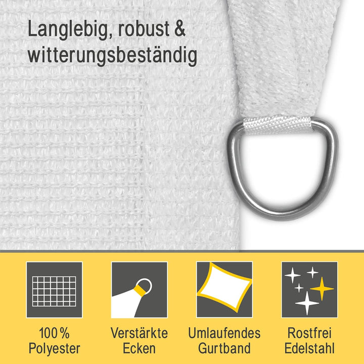 Sol Royal Sonnensegel rechteckig 3x4m Wasserdurchlässig HDPE Atmungsaktiver Balkon Terrasse Segeltuc