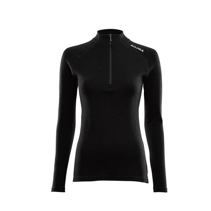 Aclima WarmWool Stehkragen Zip Shirt Damen schwarz