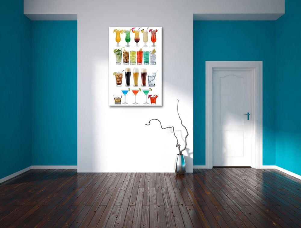 Cocktails, Long Drinks und Bier Format: 100x70 auf Leinwand, XXL riesige Bilder fertig gerahmt mit K