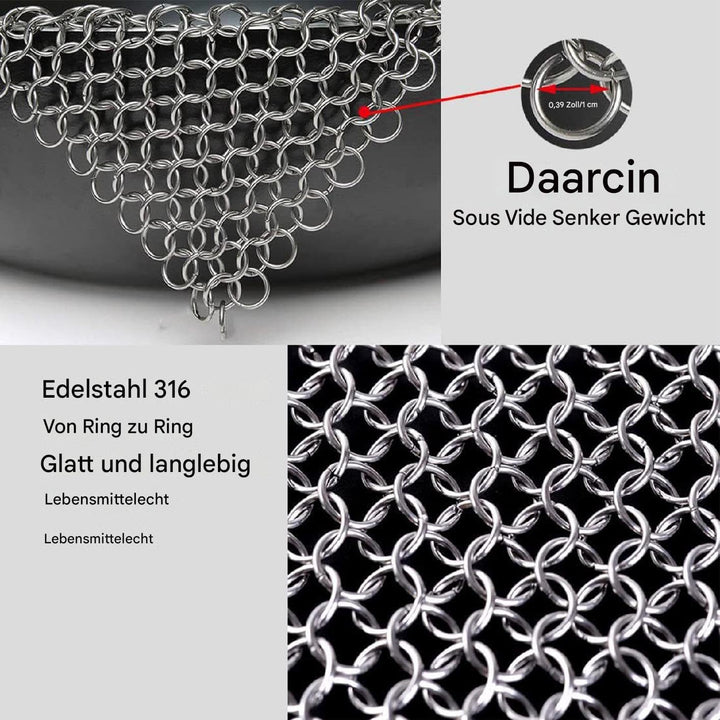 Sous-Vide-Kettengewicht 20 X 20 Cm Sous-Vide-Gewichte Edelstahl-Sous-Vide-Gewicht Lebensmittelecht S