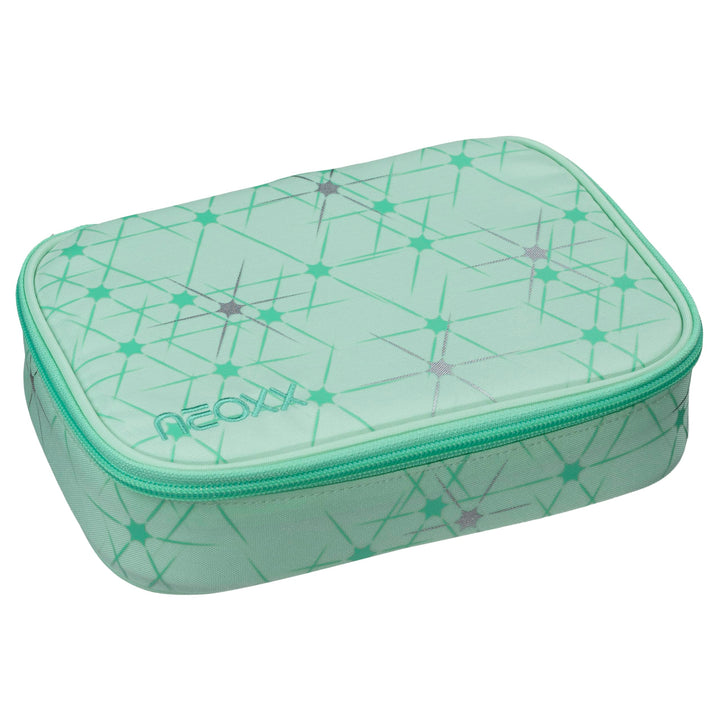 neoxx - Schlamperbox Dunk Mintastic – Platz für EIN Geodreieck – Stifte Flap mit 26 Stifteschlaufen