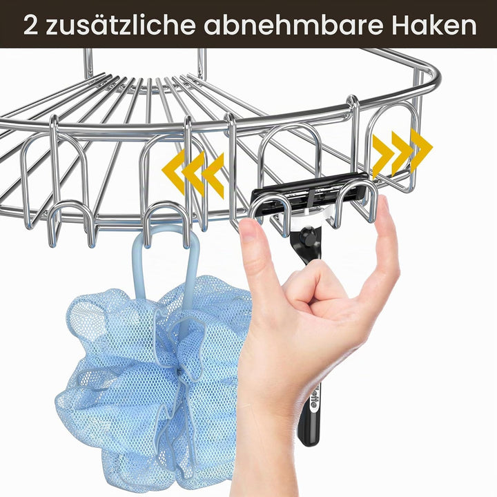 Orimade Eckablage Duschablage ohne Bohren SUS304 Edelstahl, Selbstklebend Duschregal Duschkörbe Rost