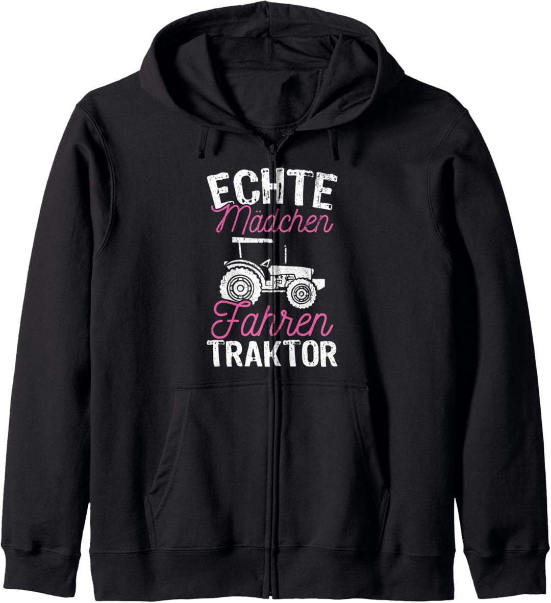 Echte Mädchen Fahren Traktor Geschenk Trecker Landwirtin Kapuzenjacke