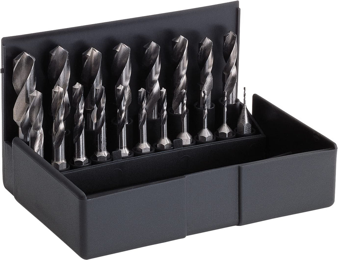 VÖLKEL HSS G Spiralbohrer-Bit-Satz 1.0 – 10.0 mm | HSS G Bohrer Set 19-tlg. | In stabiler Kunststoff
