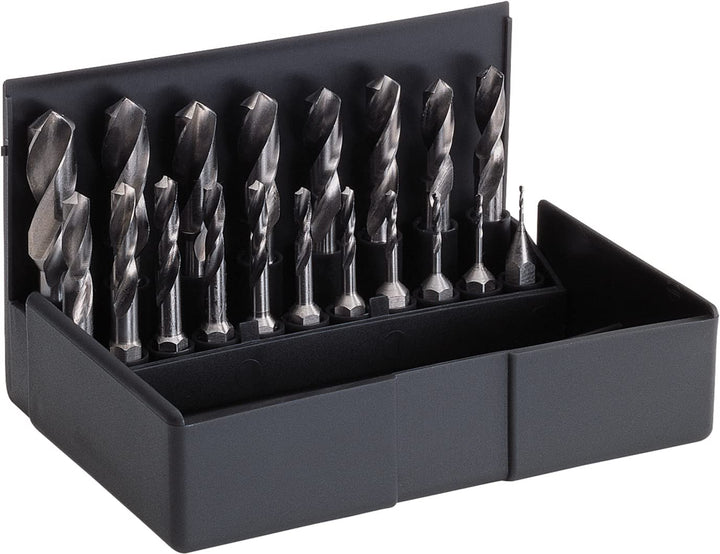 VÖLKEL HSS G Spiralbohrer-Bit-Satz 1.0 – 10.0 mm | HSS G Bohrer Set 19-tlg. | In stabiler Kunststoff
