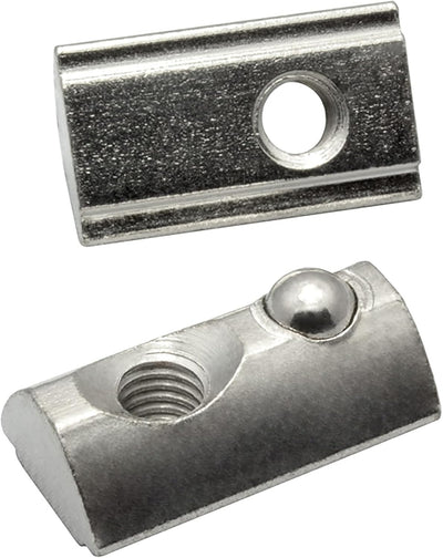 Nutenstein mit Federkugel und Steg M5 Nut 8 für Aluprofil 30-er - 100 Stück, 100 Stück