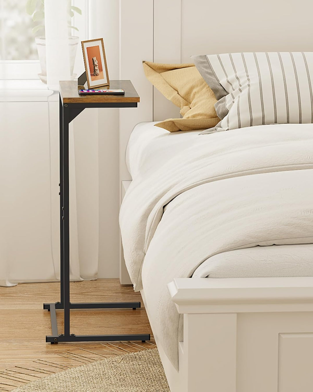 TUTOTAK C-förmiger Beistelltisch, kleiner Beistelltisch, 72,9 cm hoch, Couchtisch, Sofatisch, Wohnzi