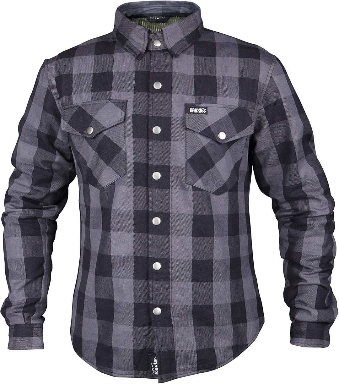 DRAXIES Motorradhemd - Motorradjacke - Offizielles Dupont® Kevlar (Aramid) für Herren mit Protektore