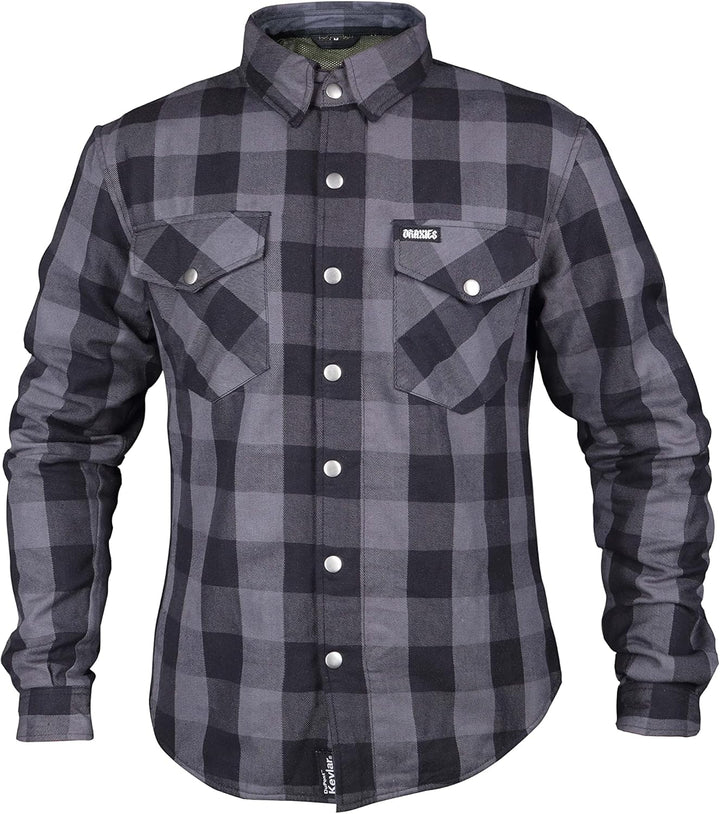 DRAXIES Motorradhemd - Motorradjacke - Offizielles Dupont® Kevlar (Aramid) für Herren mit Protektore