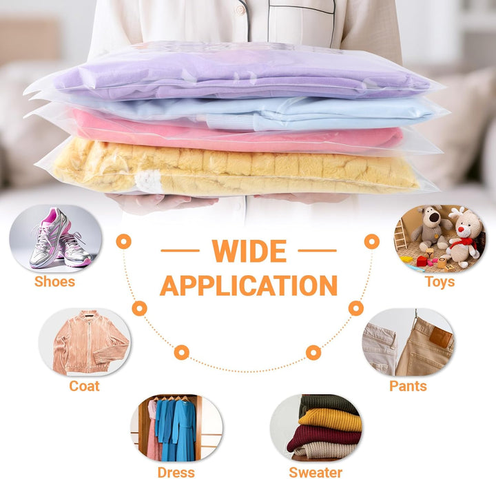 Zip Beutel Gross, 50 Stück 35 * 45cm Wiederverschliessbare Beutel für Kleidung, Transparente und Ver