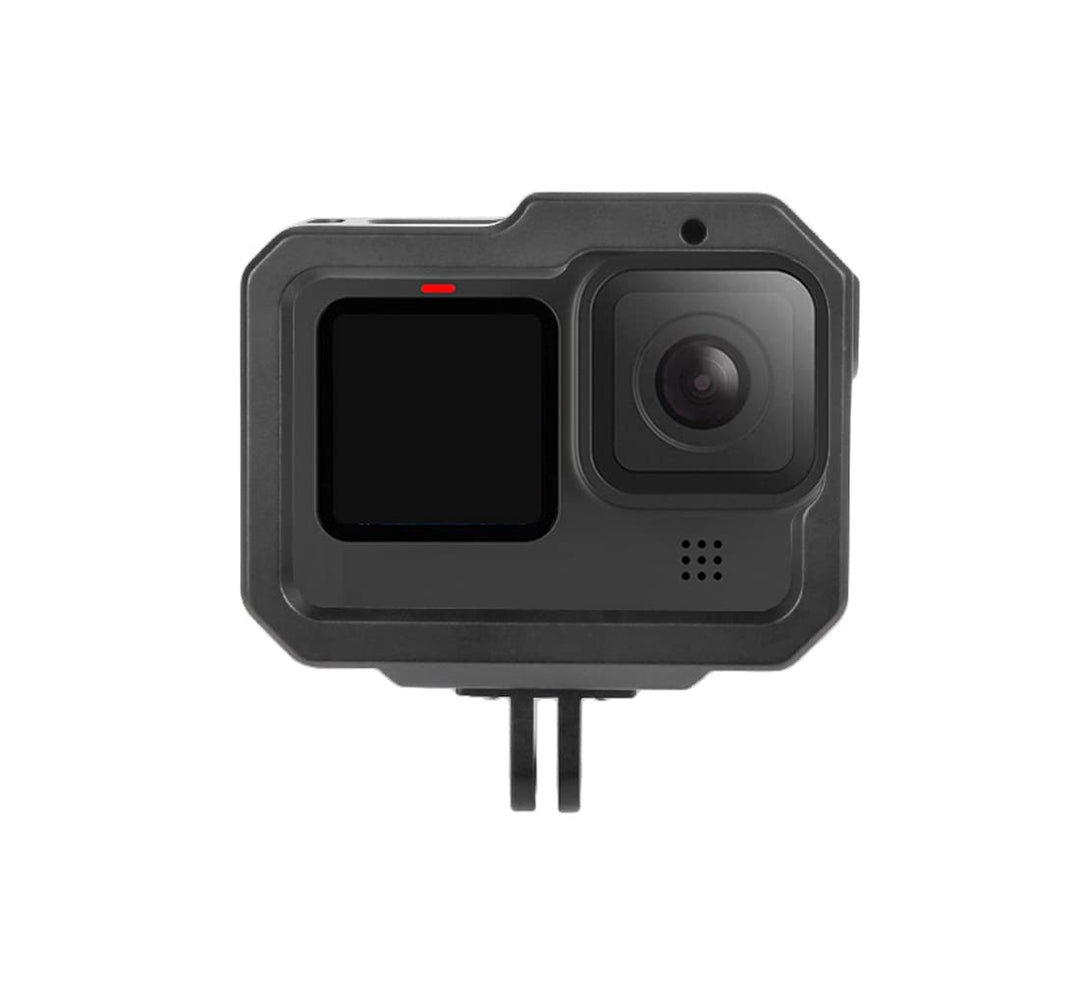 Schutzgehäuse Schutzrahmen Cage Passend für GoPro Hero 9, 10 &amp; 11 - Stabiler Cage mit 2 Hot-Shoe-Ans