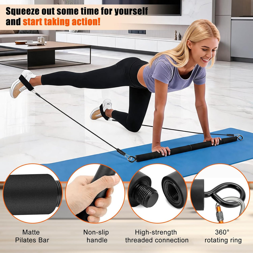 Fitnessbänder Pilates Bar Set, Fitnessgeräte für Zuhause