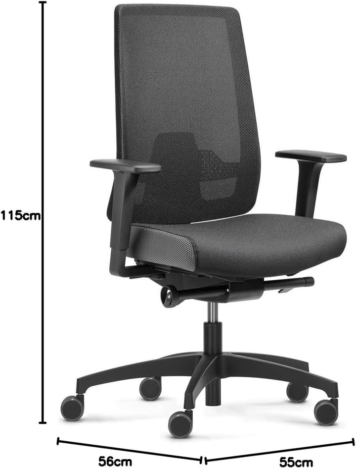 Dauphin Indeed Performance, ergonomischer Bürostuhl mit tiefenverstellbarer Lordosenstütze, höhenver