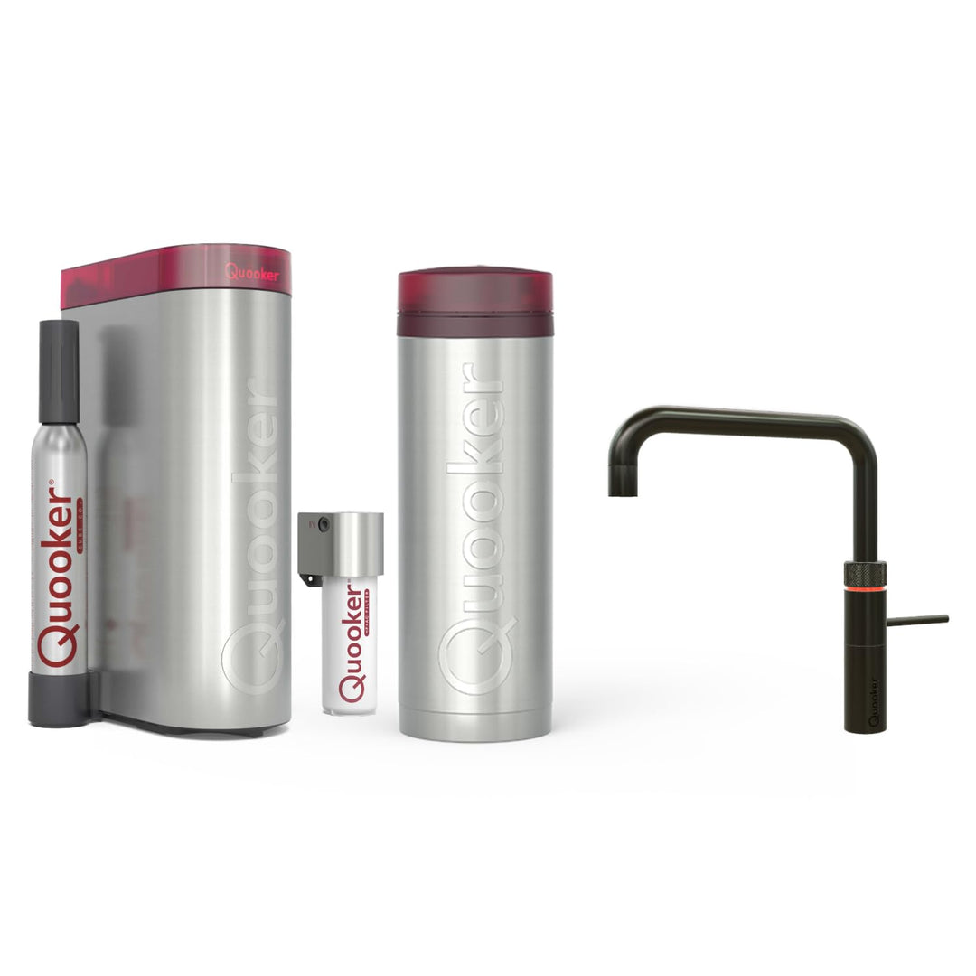 Quooker mit Reservoire PRO3 und CUBE kochend Wasserhahn (Fusion Square, Gunmetal) Fusion Square Gunm
