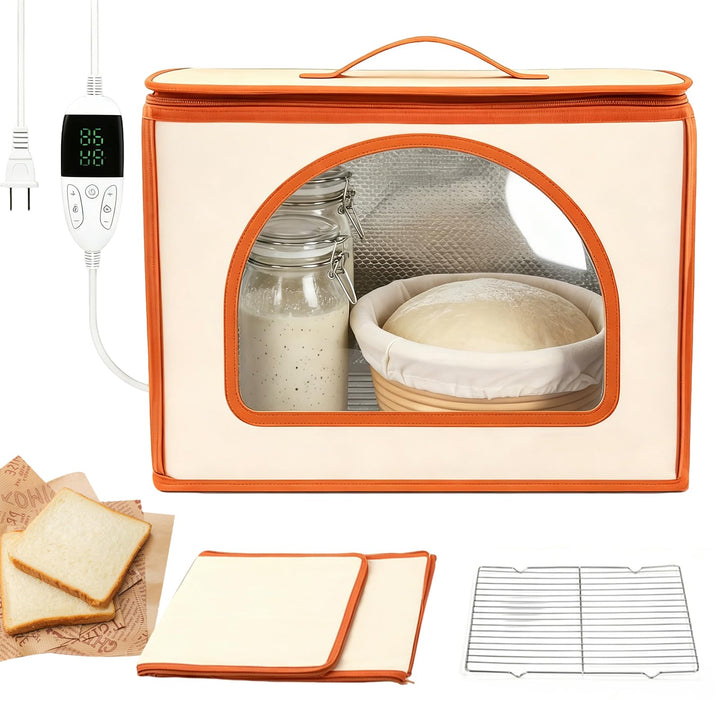 Brot Gärbox 36L für Sauerteig mit Grossem Sichtfenster | Faltbarer Gärschrank, Dreiseitige Heizung,