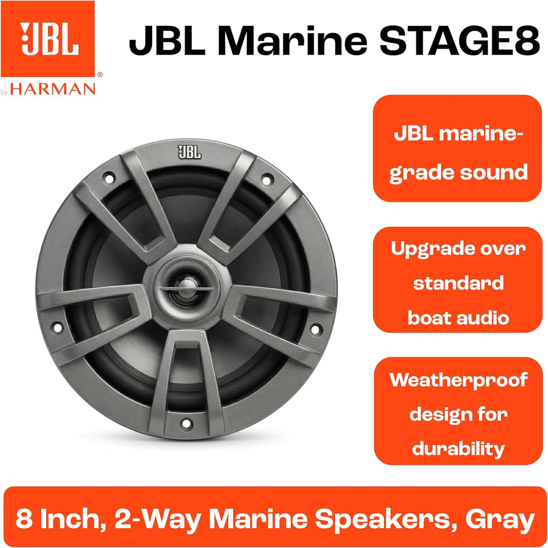 JBL Stage Marine Subwoofer Wasserdicht 10" Grau (250mm) - 600 Watt Hoch-Seetaugliche Bootslautsprech