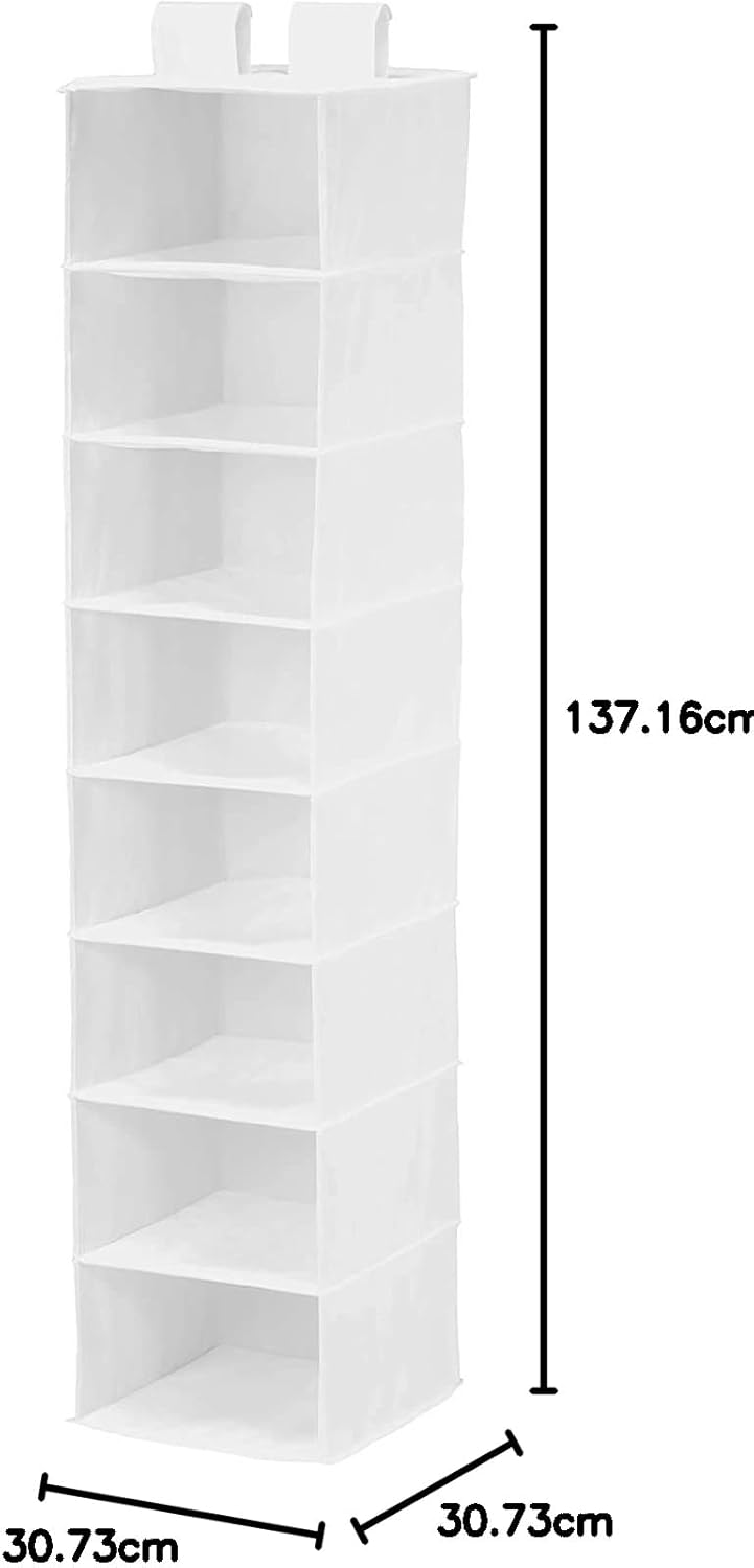 Honey-Can-Do Hängeregal 8 Fächer Polyester Weiss Hanging Closet Organizer Weiss, Hanging Closet Orga