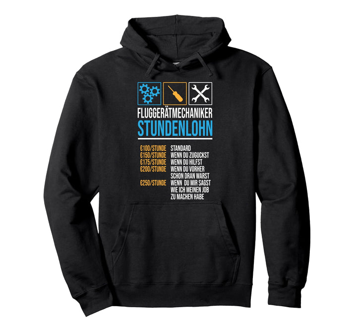 Fluggerätmechaniker Flugzeug Stundenlohn Flugzeugmechaniker Pullover Hoodie