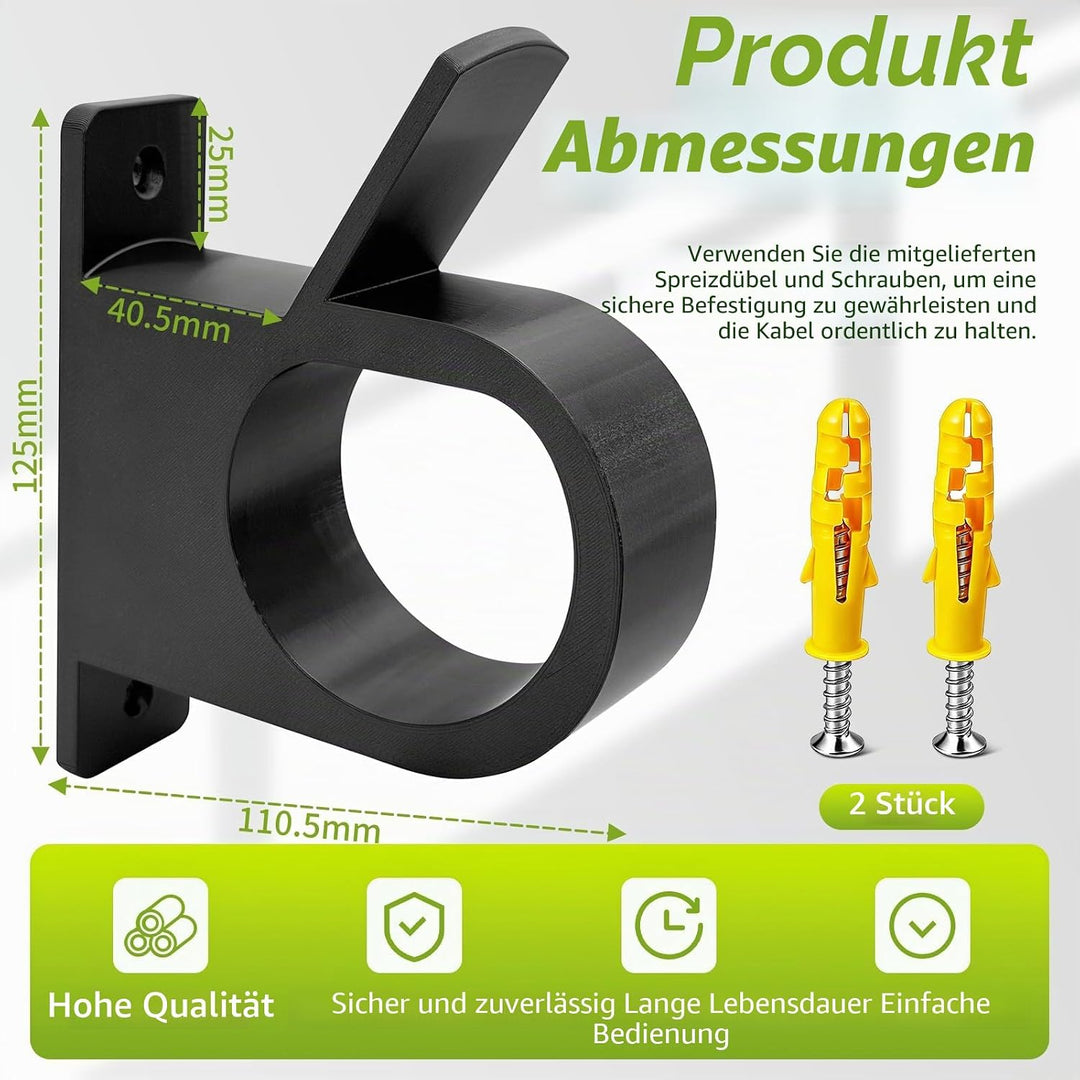 Kabelhalterung Wandhalterung für Typ 2 Ladekabel - Kabelhalter Wand, Ladekabel Halterung für Typ 2 S