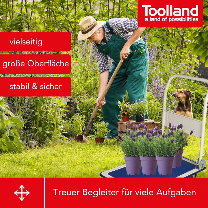 TOOLLAND - QT105 Plattformwagen, 725 cm x 475 cm x 750 cm Abmessungen, Max Tragkraft 150 kg 175947