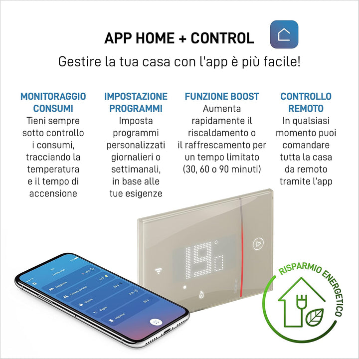 BTicino SXM8002 – Smarther2 WLAN-Thermostat mit Netatmo, Unterputz-Thermostat, programmierbar, EIN/A