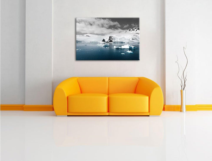 Pixxprint Winterlandschaft in der Antarktis als Leinwandbild/Grösse: 100x70 / Wandbild/Kunstdruck/fe