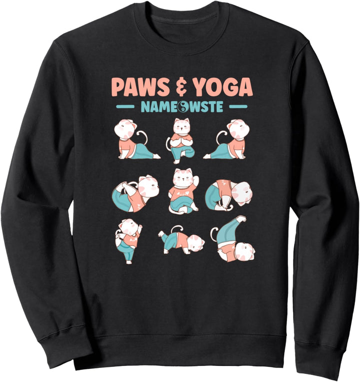 Paws & Yoga Lustige Katzen Yoga Posen | Yoga Katze Sweatshirt