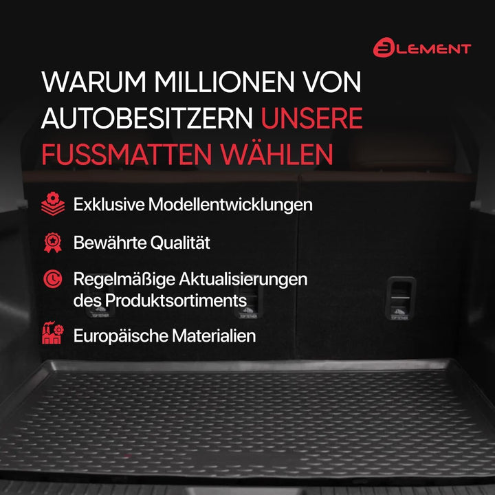 Element Passgenaue Premium Antirursch Kofferraummatte Laderaumwanne passend für KIA Sportage Mk5 (V)