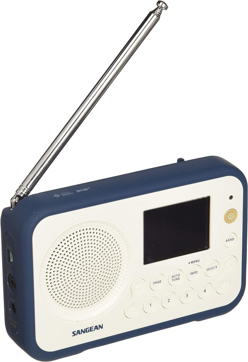 Sangean DAB+ Kofferradio DPR-76 UKW wiederaufladbar Weiss, Blau