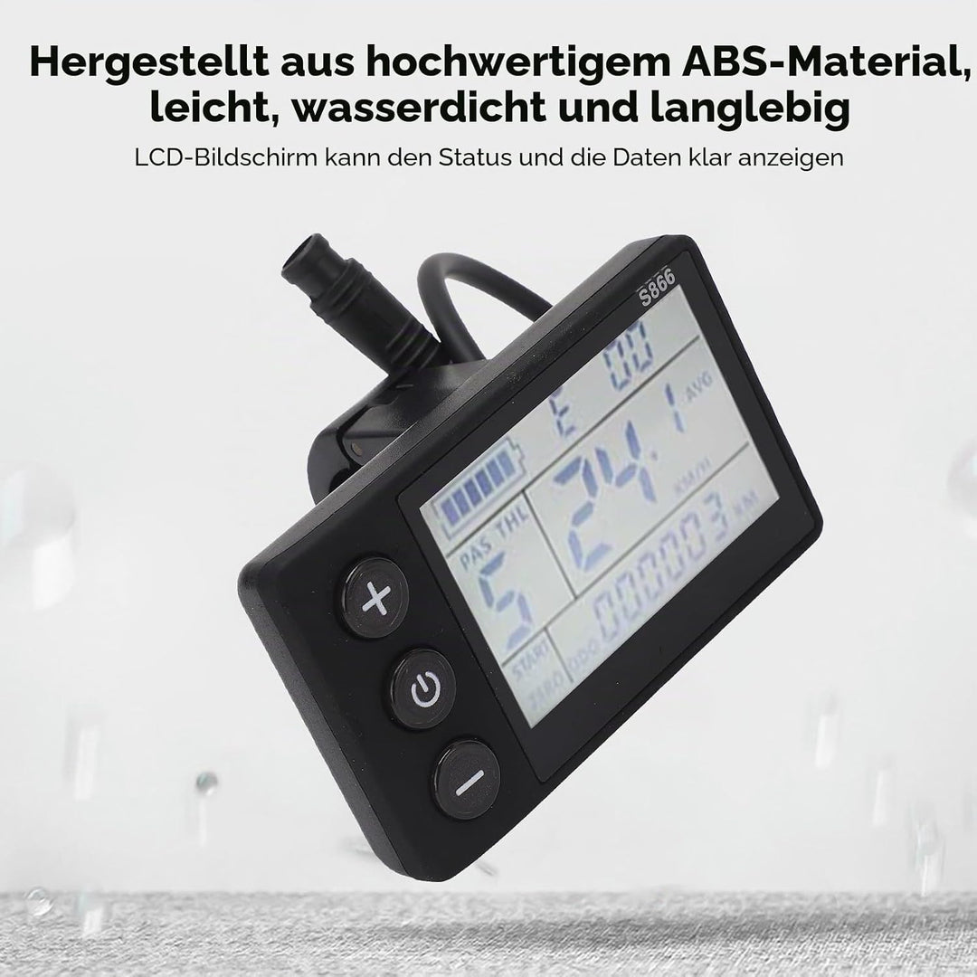Elektrofahrrad-LCD-Display, Scooter-Umrüst-LCD-Panel-Teile mit wasserdichtem 6P-Anschluss für Elektr