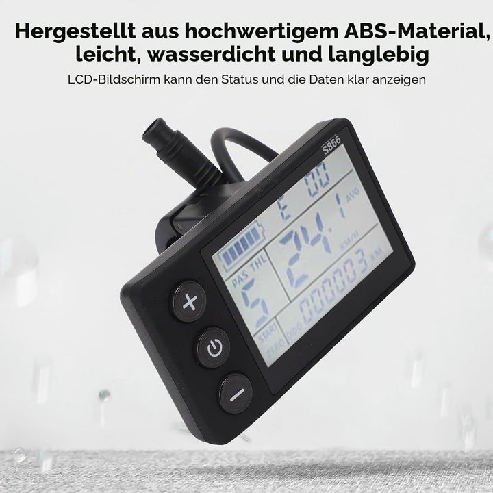 Elektrofahrrad-LCD-Display, Scooter-Umrüst-LCD-Panel-Teile mit wasserdichtem 6P-Anschluss für Elektr