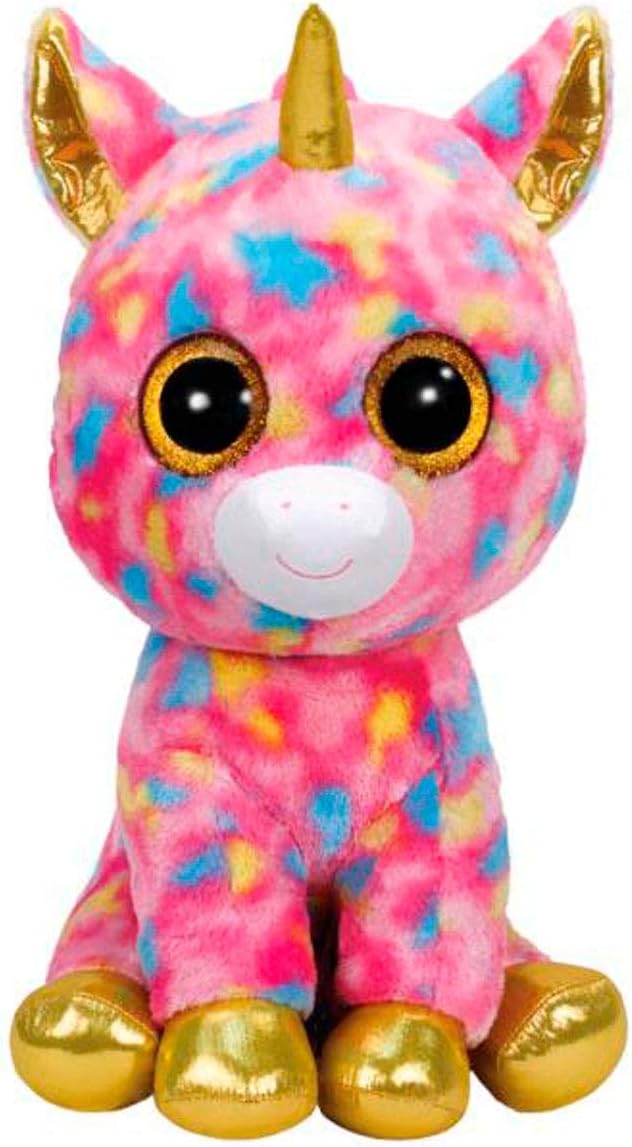 Carletto Ty TY36819 Fantasia Beanie Boos Einhorn 36819-Plüschtier-Fantasia-Einhorn mit Glitzeraugen,