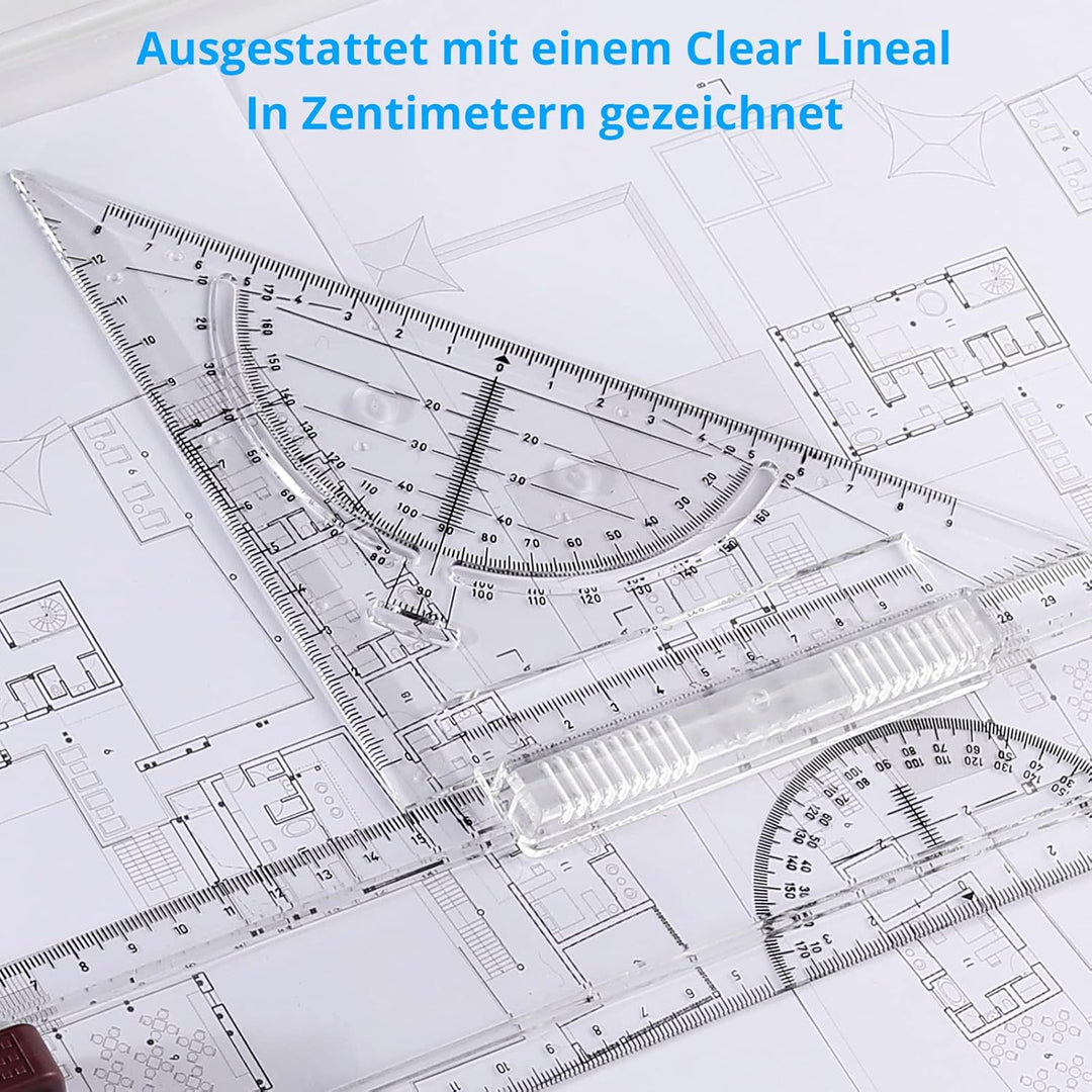 eSynic Zeichenplatte DIN A3 Zeichenbrett Einfache Multifunktions Zeichentisch A3 Schnellzeichendreie