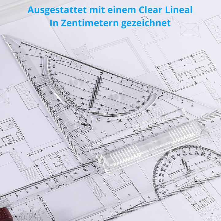 eSynic Zeichenplatte DIN A3 Zeichenbrett Einfache Multifunktions Zeichentisch A3 Schnellzeichendreie
