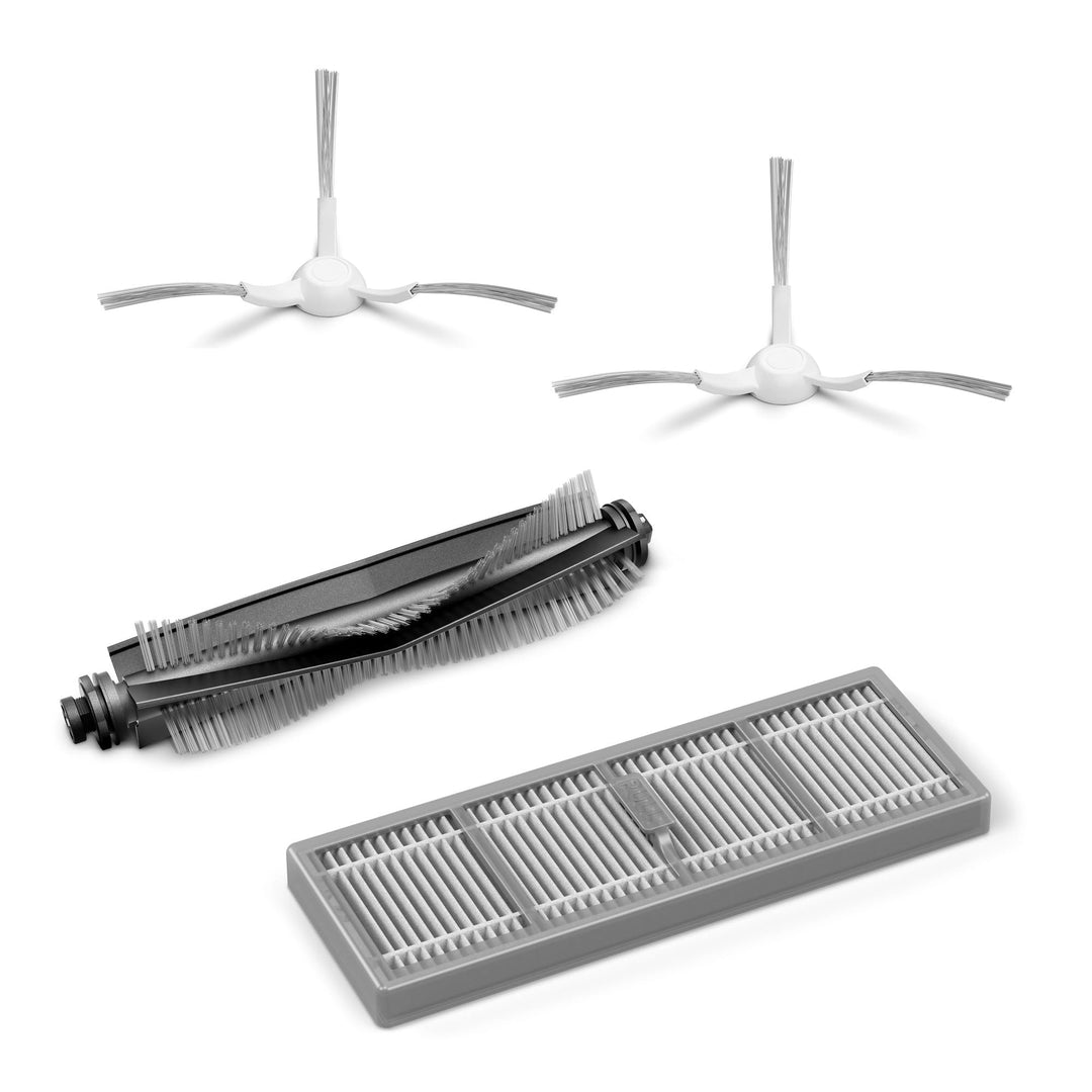 KÄRCHER Zubehör-Set für RVF 7 Saugwischroboter, Ersatzteile aus Hauptbürste, Zwei Seitenbesen und Fi