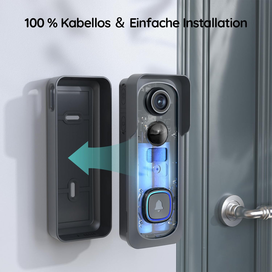 BOIFUN 2K HD Video Türklingel mit Kamera (Türklingel Set), Türklingel Set