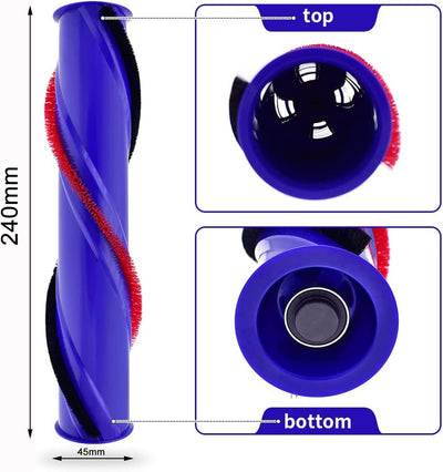 HUAYUWA Ersatz-Bürstenrolle für Teppichbürsten, Reinigungswalze (4-Zinken-Antrieb, d=45 mm), passend