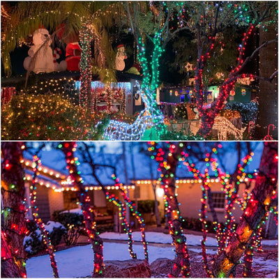 Weihnachten Lichterkette Innen Bunt, BrizLabs 20M 200 LED Weihnachtsbeleuchtung Aussen 8 Modi Wasser