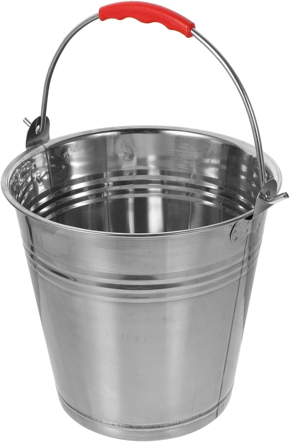 Mayuela - Edelstahl Metalleimer 6 Liter mit Tragegriff - Robuster Blecheimer für Haushalt, Garten, R
